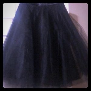 Black Tulle Midi skirt